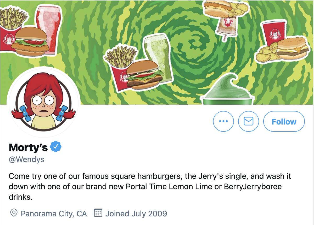 The "Morty's" takeover of Wendy's Twitter